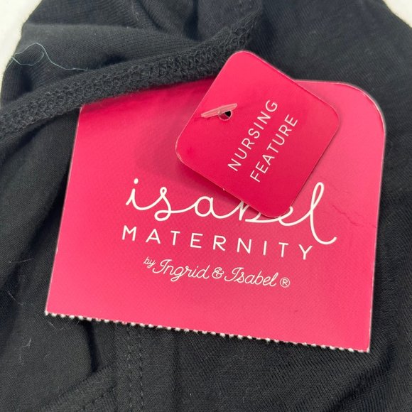 Isabel Maternity Women's Size XXL Top Deep V-Neck Nursing Black New With Tags - Picture 3 of 12